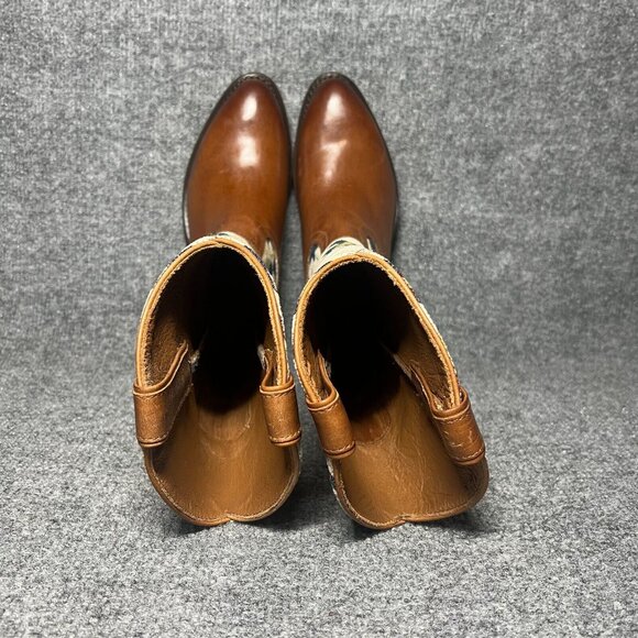 Frye Billy Pull On Southwest Womens $378 Brown Leather Embroidered Boots sz 6 B - Picture 5 of 10